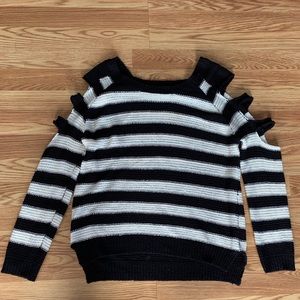 White and black striped sweater